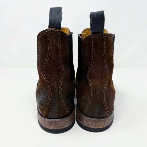 Frye Brown Suede Chelsea Boots Men's US Size 9.5 EUC Pull On Made in USA - Picture 4 of 9